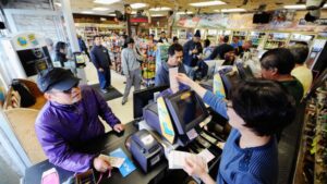 Lottery buyers line up to pay a tax